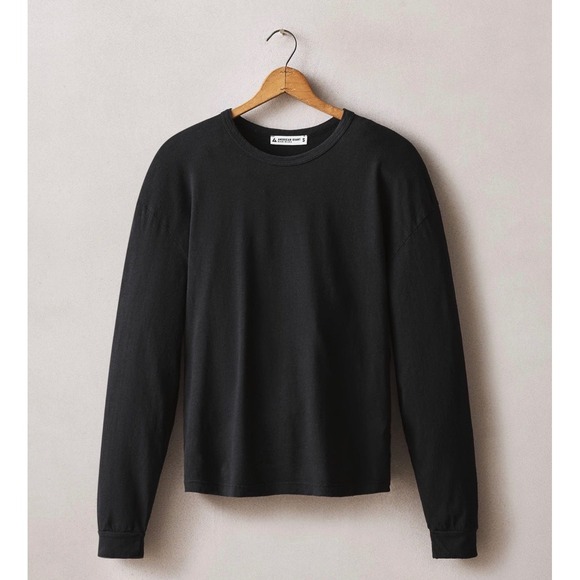 American Giant Tops - NWOT American Giant Womens Hemp Long Sleeve Crew Neck Tee T-Shirt XL Black